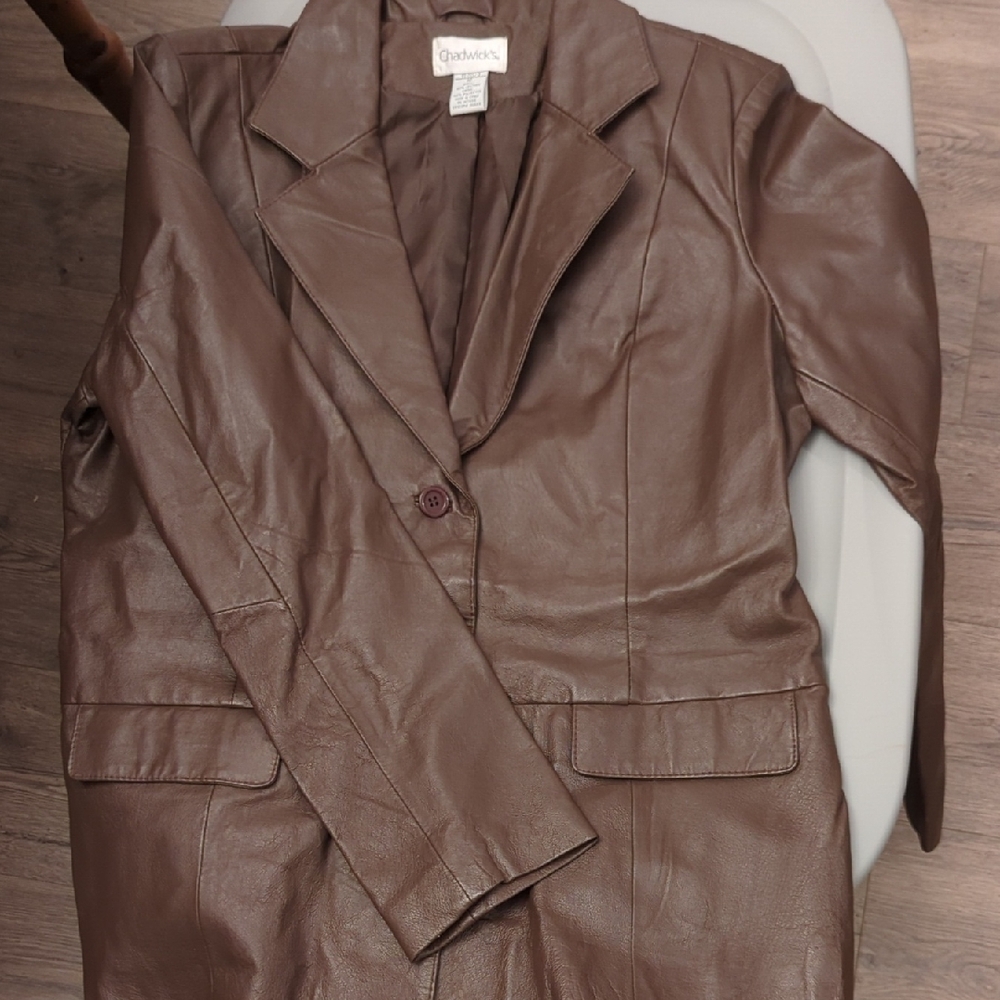 Chadwicks Brown Leather Blazer